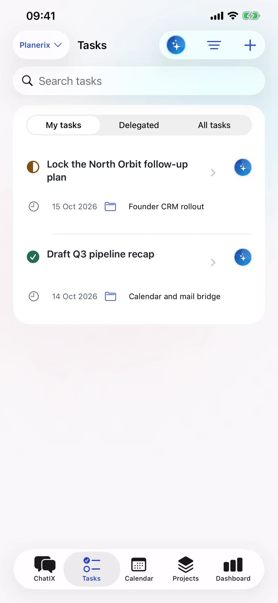 Real application screen with demonstration data