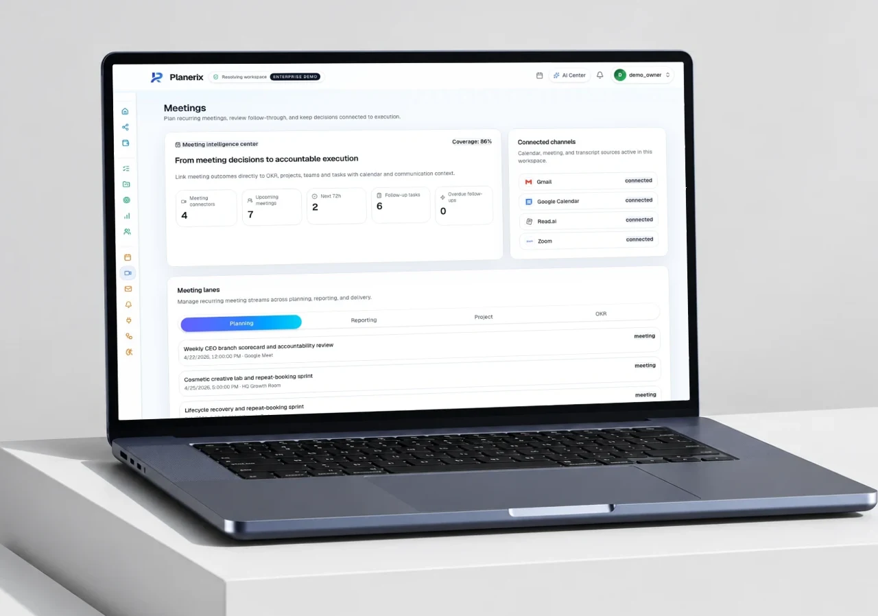 Planerix Workspace · App preview · sample data